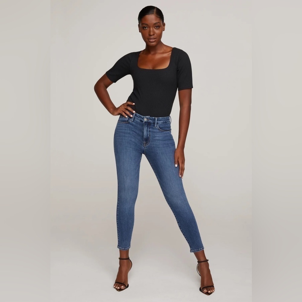 Good American Jeans Womens 29 Good Legs Slimming Stretch Classic Distressed